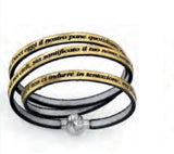 Bracciale pelle padre nostro Amen