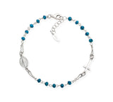 Bracciale Rosario AMEN in argento con cristalli.