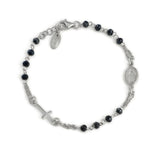 Bracciale Rosario AMEN in argento con cristalli.