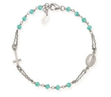 Bracciale Rosario AMEN in argento con cristalli.