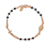 Bracciale Rosario AMEN in argento Rosé con cristalli.