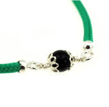 Bracciale Cordino Verde in Argento con "Su Coccu".